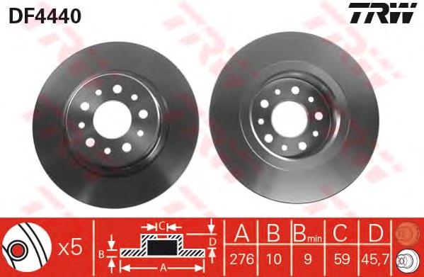 Tarcza hamulcowa tylna TRW DF4440 cena, od 34,63 USD