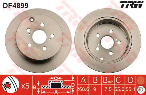 Tarcza hamulcowa tylna Toyota 4243120420