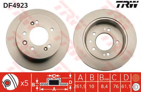 Tarcza hamulcowa tylna TRW DF4923 cena, od 39,59 USD