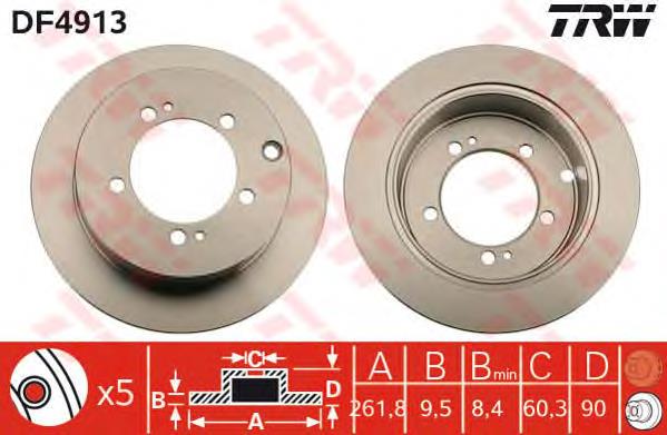 MMB928716 Mitsubishi Tarcza hamulcowa tylna