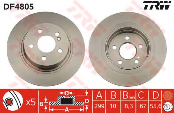 Tarcza hamulcowa tylna TRW DF4805 cena, od 43,47 USD