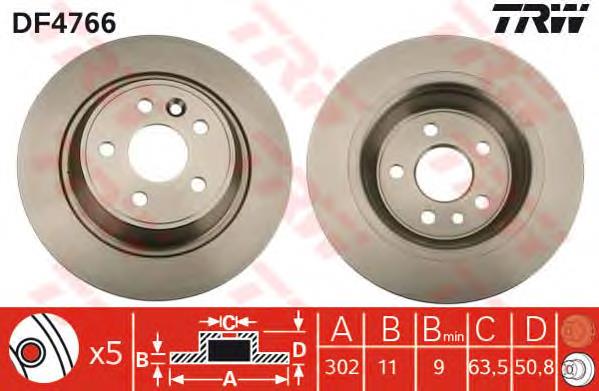 Tarcza hamulcowa tylna TRW DF4766 cena, od 47,07 USD