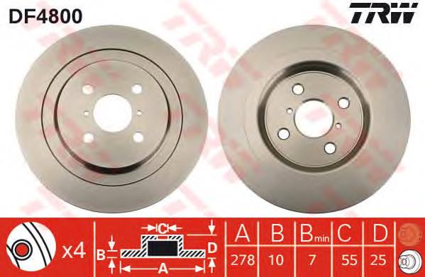 Tarcza hamulcowa tylna TRW DF4800 cena, od 33,66 USD