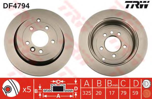 Tarcza hamulcowa tylna TRW DF4794 cena, od 71,81 USD