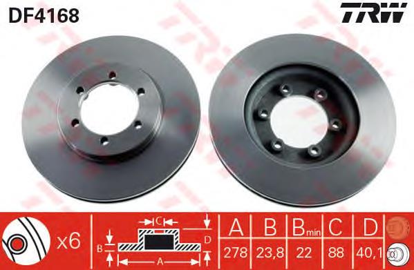 Tarcza hamulcowa przednia TRW DF4168 cena, od 59,55 USD