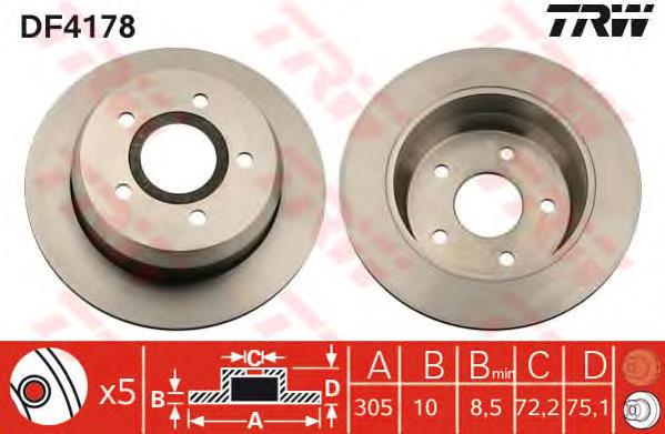 Tarcza hamulcowa tylna DP992C Japan Parts
