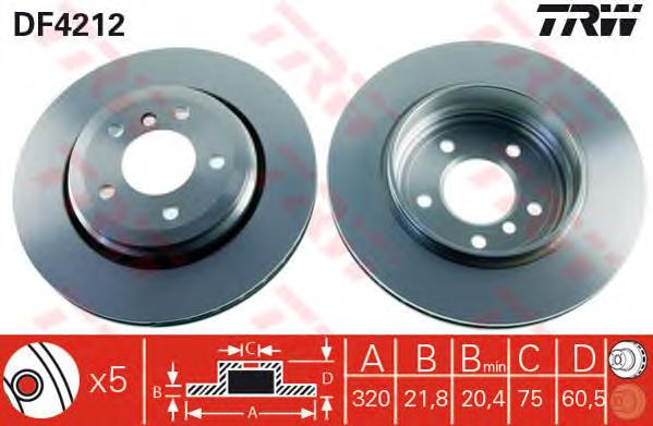 Tarcza hamulcowa tylna TRW DF4212 cena, od 66,07 USD