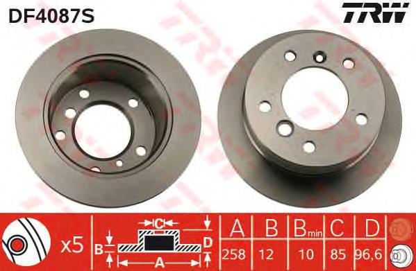 Tarcza hamulcowa tylna TRW DF4087S cena, od 44,33 USD