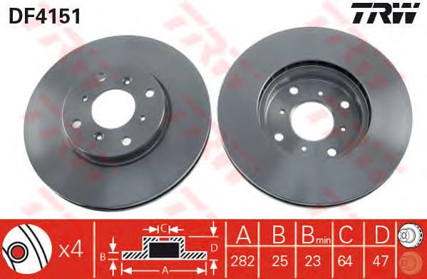 Tarcza hamulcowa przednia TRW DF4151 cena, od 45,78 USD