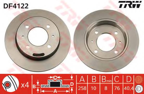 Tarcza hamulcowa tylna TRW DF4122 cena, od 35,54 USD