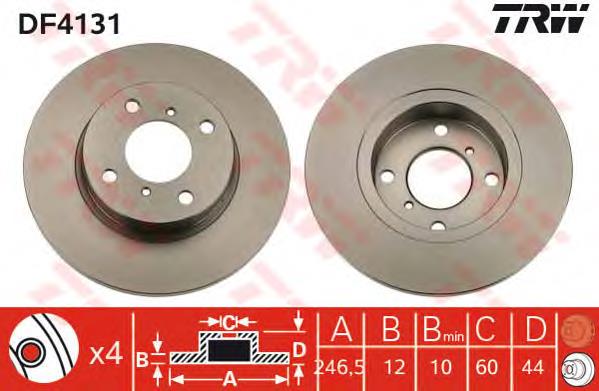 Tarcza hamulcowa przednia TRW DF4131 cena, od 32,95 USD