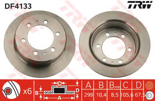 Tarcza hamulcowa tylna TRW DF4133 cena, od 48,52 USD
