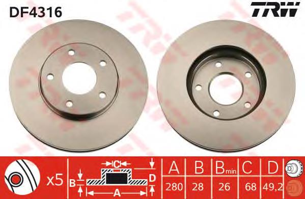 Tarcza hamulcowa przednia Japan Parts DI158C