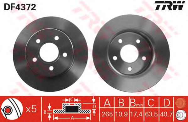 1501068 Ford Tarcza hamulcowa tylna