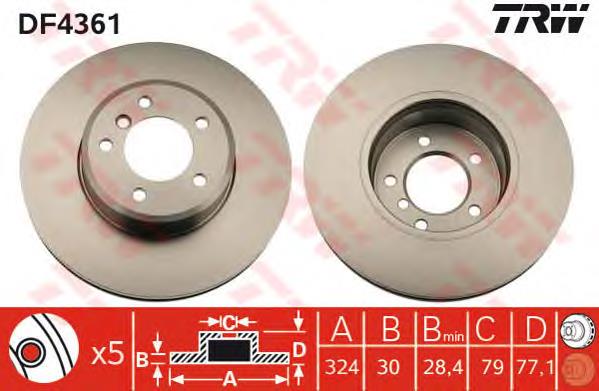 B130324 Denckermann tarcza hamulcowa przednia