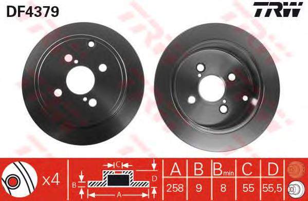 Tarcza hamulcowa tylna TRW DF4379 cena, od 32,85 USD