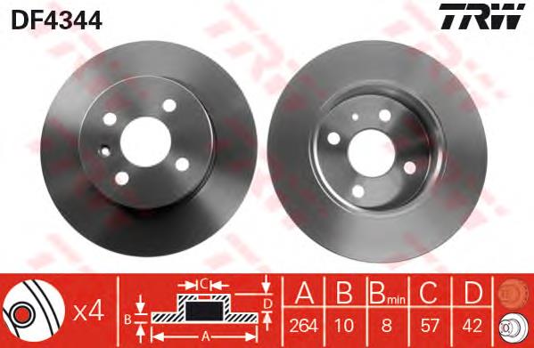 Tarcza hamulcowa tylna TRW DF4344 cena, od 34,90 USD