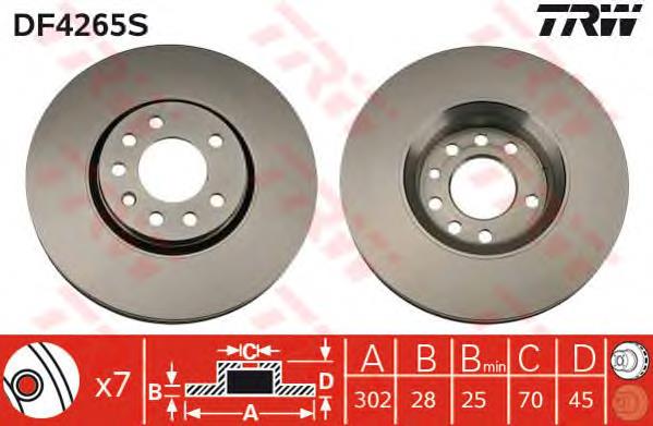 0569004 Opel tarcza hamulcowa przednia