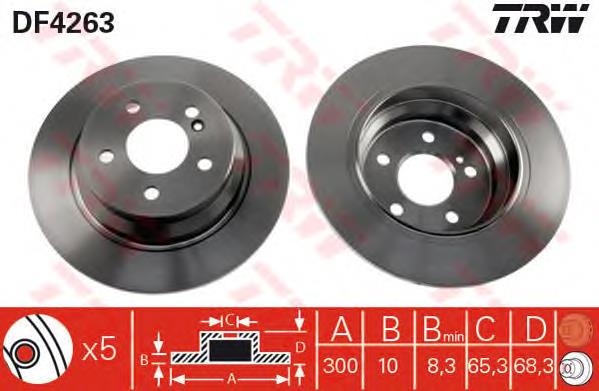 Tarcza hamulcowa tylna TRW DF4263 cena, od 43,85 USD