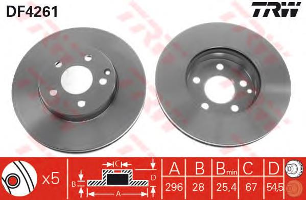 Tarcza hamulcowa przednia TRW DF4261 cena, od 53,19 USD