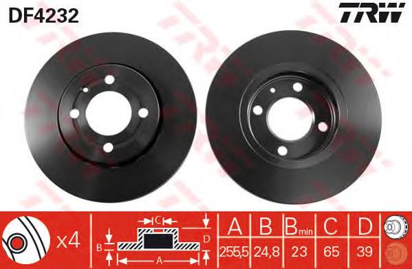 Tarcza hamulcowa przednia TRW DF4232 cena, od 56,69 USD