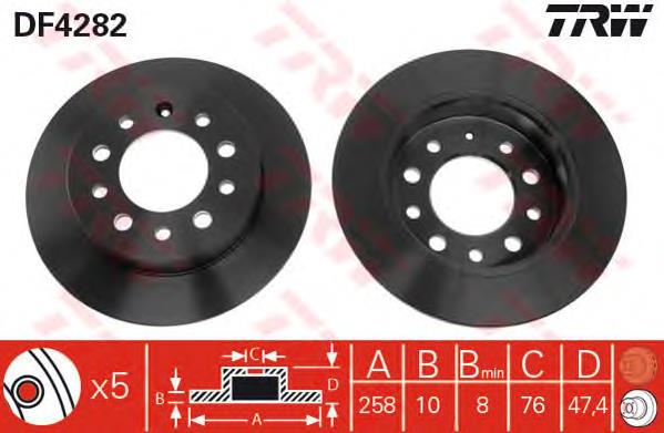 Tarcza hamulcowa tylna TRW DF4282 cena, od 47,85 USD