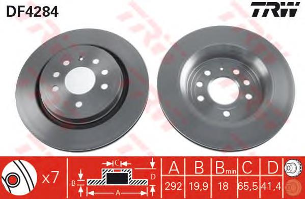 Tarcza hamulcowa tylna TRW DF4284 cena, od 41,95 USD