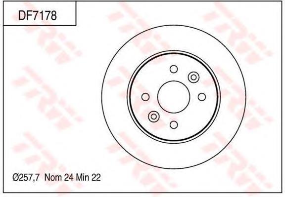 Tarcza hamulcowa przednia TRW DF7178 cena, od 54,94 USD