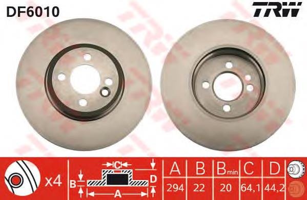 Tarcza hamulcowa przednia TRW DF6010 cena, od 72,96 USD