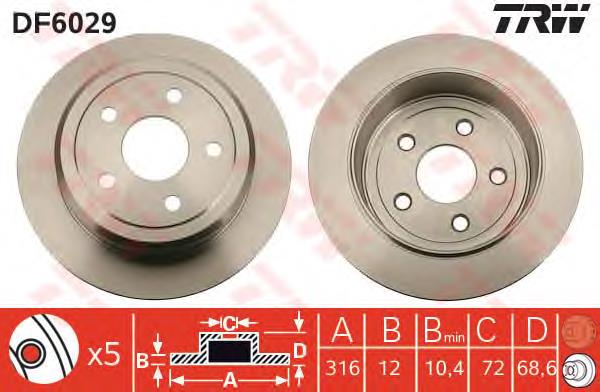 Tarcza hamulcowa tylna Chrysler 52060147AA cena, od 55,24 USD
