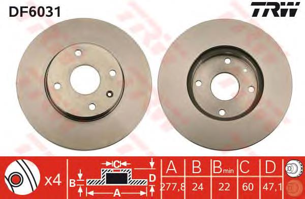Tarcza hamulcowa przednia 96329364 General Motors