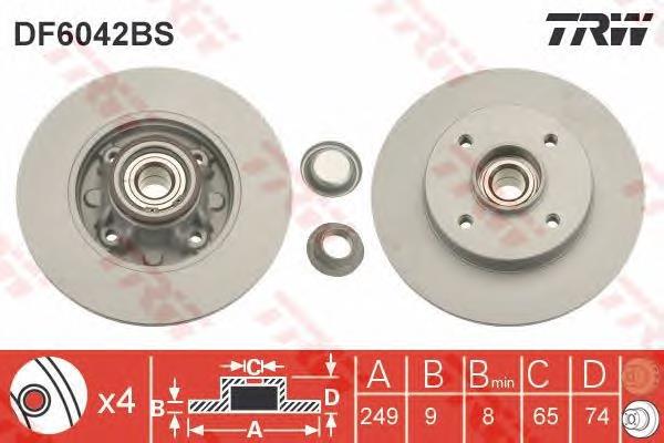 Tarcza hamulcowa tylna TRW DF6042BS cena, od 67,39 USD