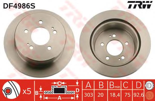 Tarcza hamulcowa tylna Hyundai H-1 STAREX A1