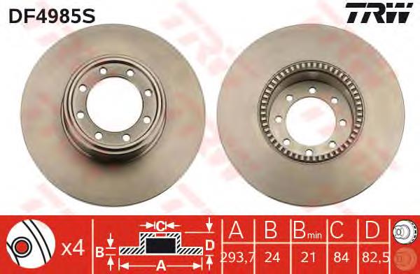 Tarcza hamulcowa tylna TRW DF4985S cena, od 71,41 USD