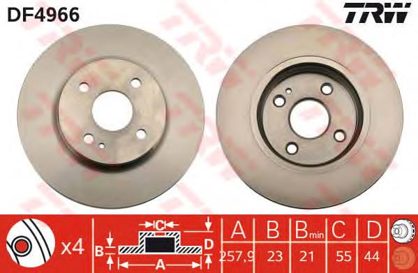 Tarcza hamulcowa przednia TRW DF4966 cena, od 47,63 USD