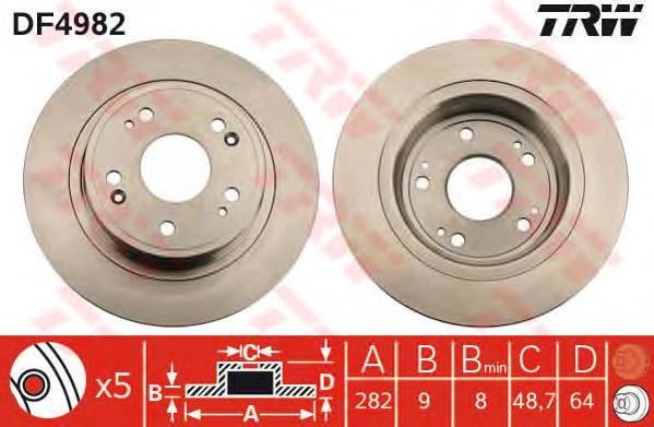 Tarcza hamulcowa tylna Honda 42510TVAA00 cena, od 40,43 USD