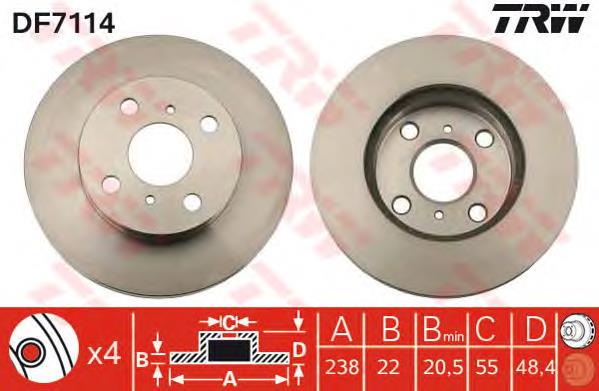 Do koszyka 4351212580 Toyota Tarcza hamulcowa przednia