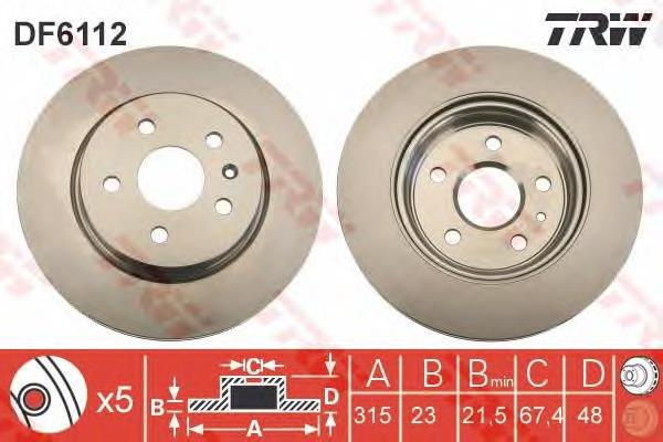 Tarcza hamulcowa tylna TRW DF6112 cena, od 60,47 USD