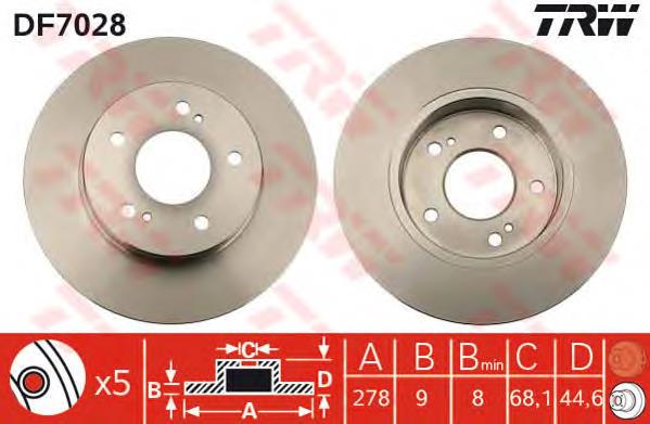 Tarcza hamulcowa tylna TRW DF7028 cena, od 42,77 USD