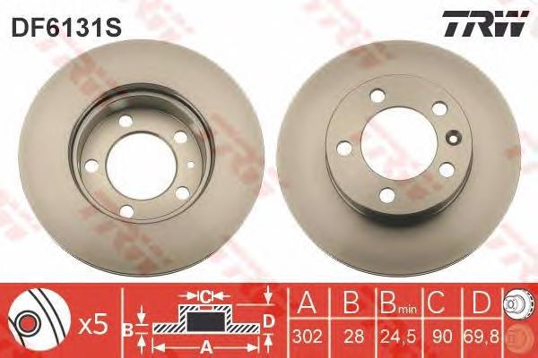 Tarcza hamulcowa przednia TRW DF6131S cena, od 65,69 USD