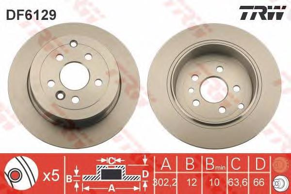 Tarcza hamulcowa tylna TRW DF6129 cena, od 49,38 USD