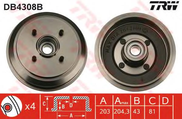 Bęben hamulcowy tylny Ford 1213352 cena, od 51,83 USD