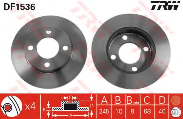 Tarcza hamulcowa tylna TRW DF1536 cena, od 37,50 USD