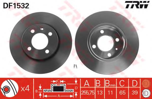 DF1532 TRW tarcza hamulcowa przednia