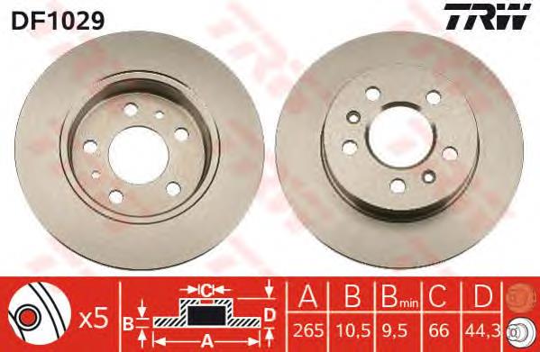 Tarcza hamulcowa tylna TRW DF1029 cena, od 37,69 USD