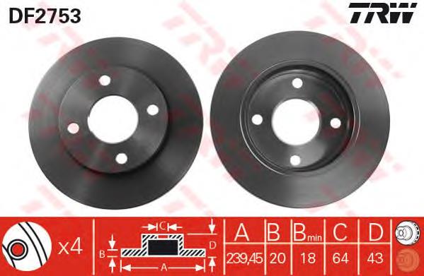 Tarcza hamulcowa przednia Ford 6191064