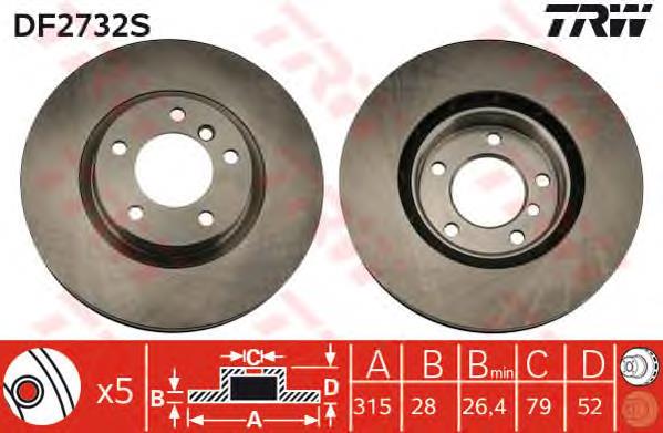 34112227737 BMW Tarcza hamulcowa przednia
