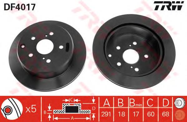 Tarcza hamulcowa tylna TRW DF4017 cena, od 50,43 USD