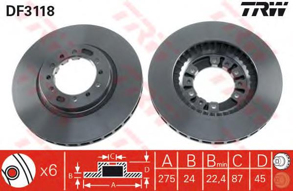 Tarcza hamulcowa przednia Mitsubishi MN102186 cena, od 44,69 USD