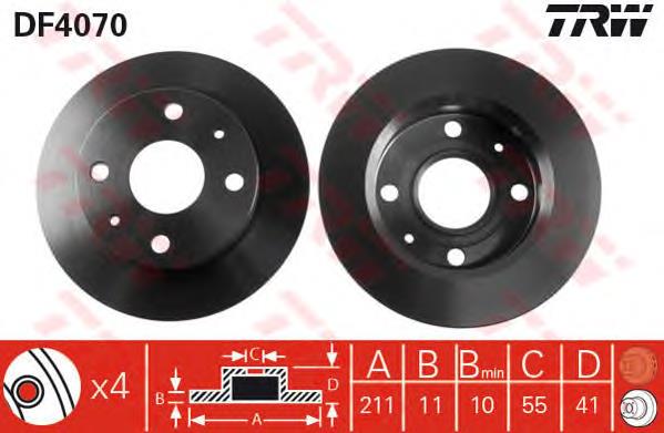Tarcza hamulcowa przednia TRW DF4070 cena, od 32,01 USD